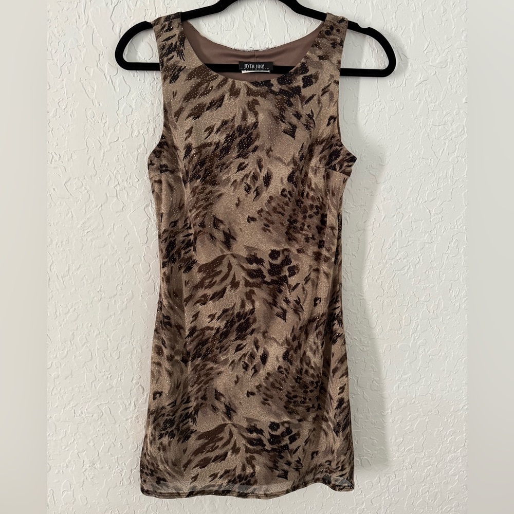 Y2K Byer Too Animal Print Sleeveless Dress